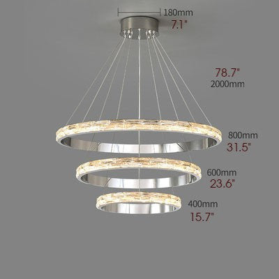 Stella | Postmodern Stainless Steel Pendant Light, Dia15.7+23.6+31.5", 3 RingsBy Miron Demid LLC