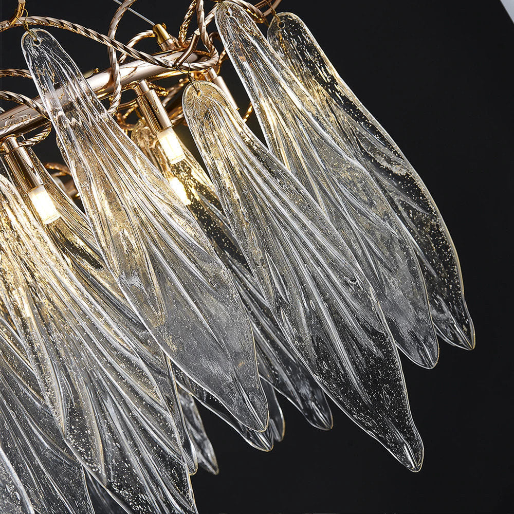 Alpette | Drum Gold Modern Crystal Glass Chandelier For Living room, Dia31.5"By Miron Demid LLC