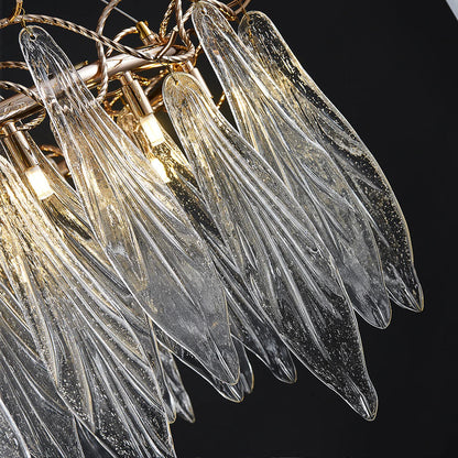 Alpette | Drum Gold Modern Crystal Glass Chandelier For Living room, Dia31.5"By Miron Demid LLC