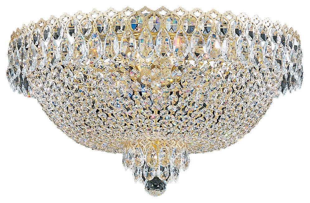 Camelot 6-Light Close to Ceiling in Polished Gold With Clear Gemcut CrystalBy Schonbek