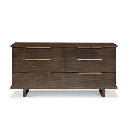 6 Drawer 72" W Solid Wood Double Dresser