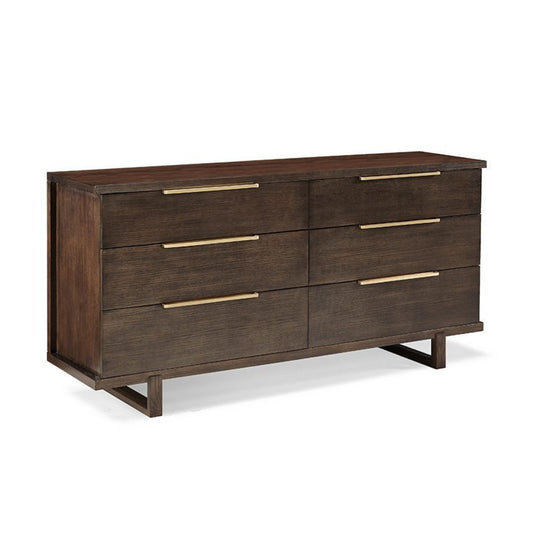 6 Drawer 72" W Solid Wood Double Dresser