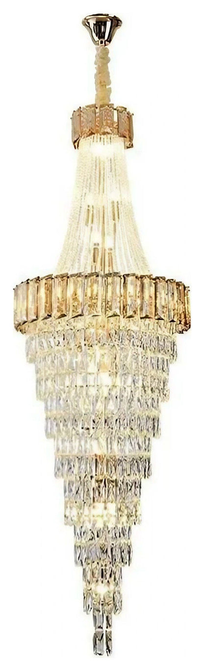 Saint-Auban | Luxury Elegant Crystal Chandelier For Stairway, Clear Crystal, Dia39.4"By Miron Demid LLC