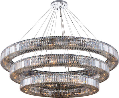 Rondelle 3 Tier Pendant, Chrome, 27By KALCO LIGHTING