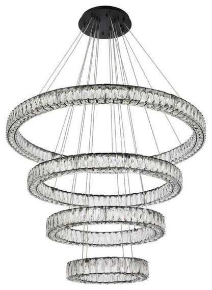 Monroe 4 Light Chandelier, BlackBy Elegant Furniture & Lighting