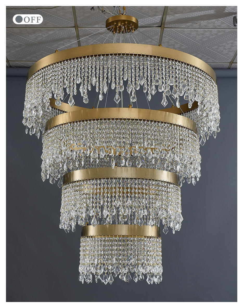 Loda | Multi-level Chic Large Crystal Chandelier, Warm Light 3000kBy Miron Demid LLC