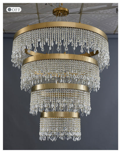 Loda | Multi-level Chic Large Crystal Chandelier, Warm Light 3000kBy Miron Demid LLC