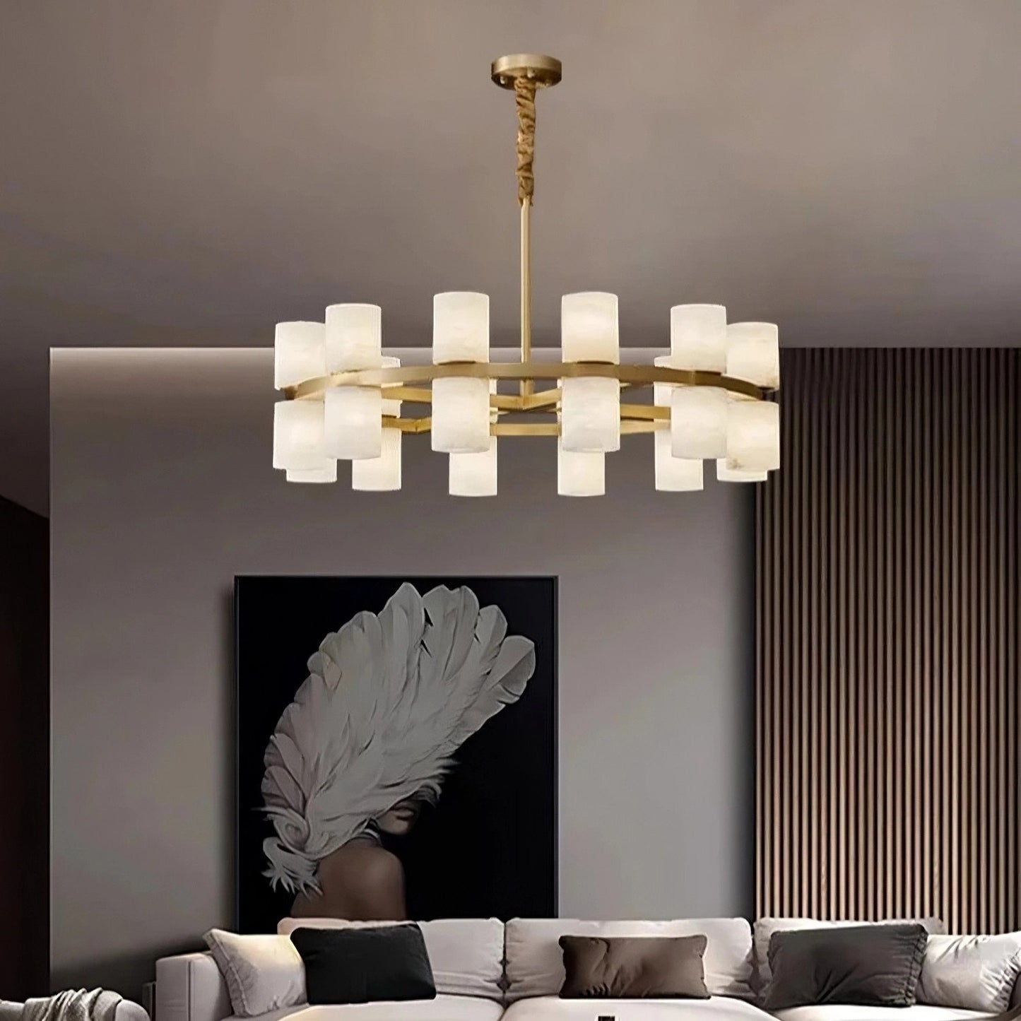 32-Light Marble & Copper ChandelierBy MORSALE