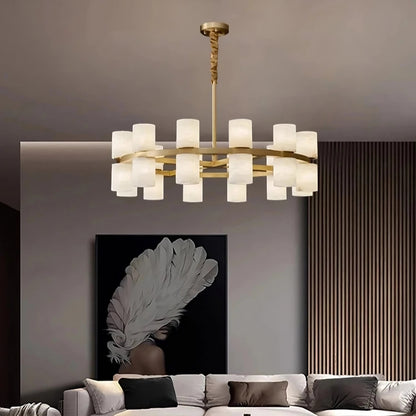 32-Light Marble & Copper ChandelierBy MORSALE