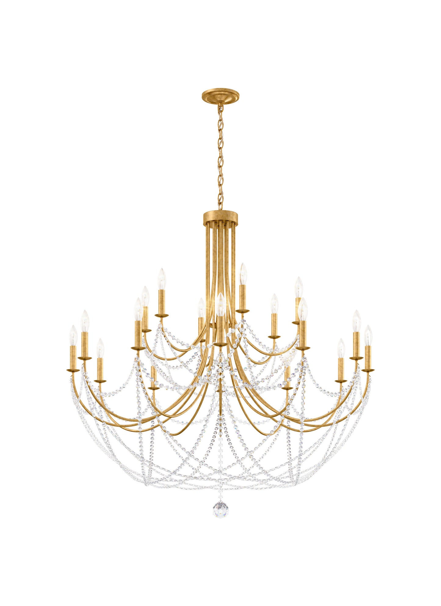 Verdana 43x42.5" 18-Light Transitional Chandelier, Heirloom GoldBy Schonbek