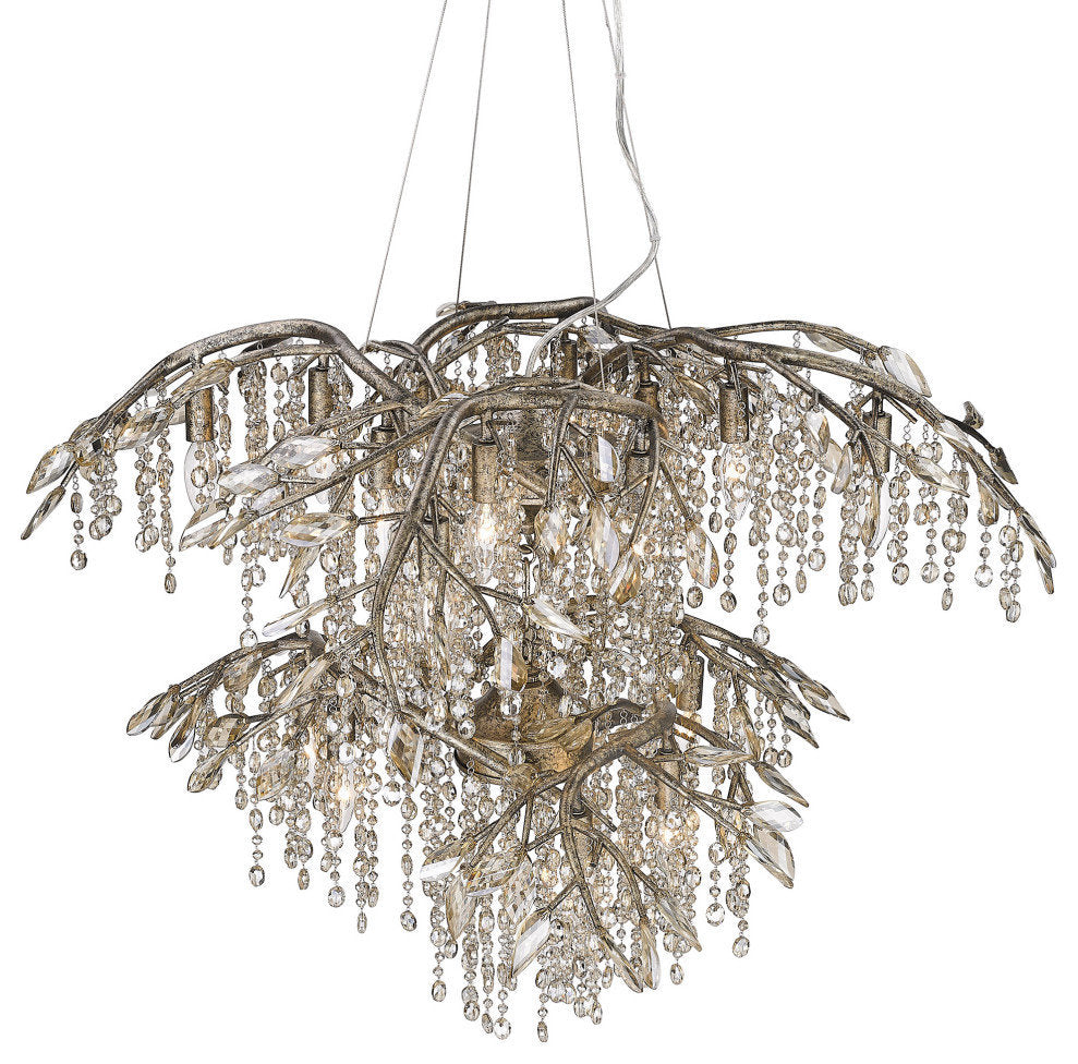 Autumn Twilight 18-Light, Two Tier Chandelier, Mystic Gold, Mystic GoldBy Golden Lighting