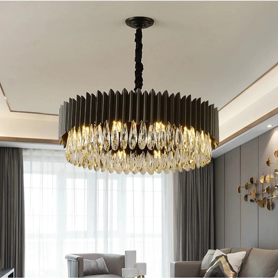 Lugano Crystal Chandelier, Diameter 37"By MORSALE