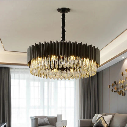 Lugano Crystal Chandelier, Diameter 37"By MORSALE