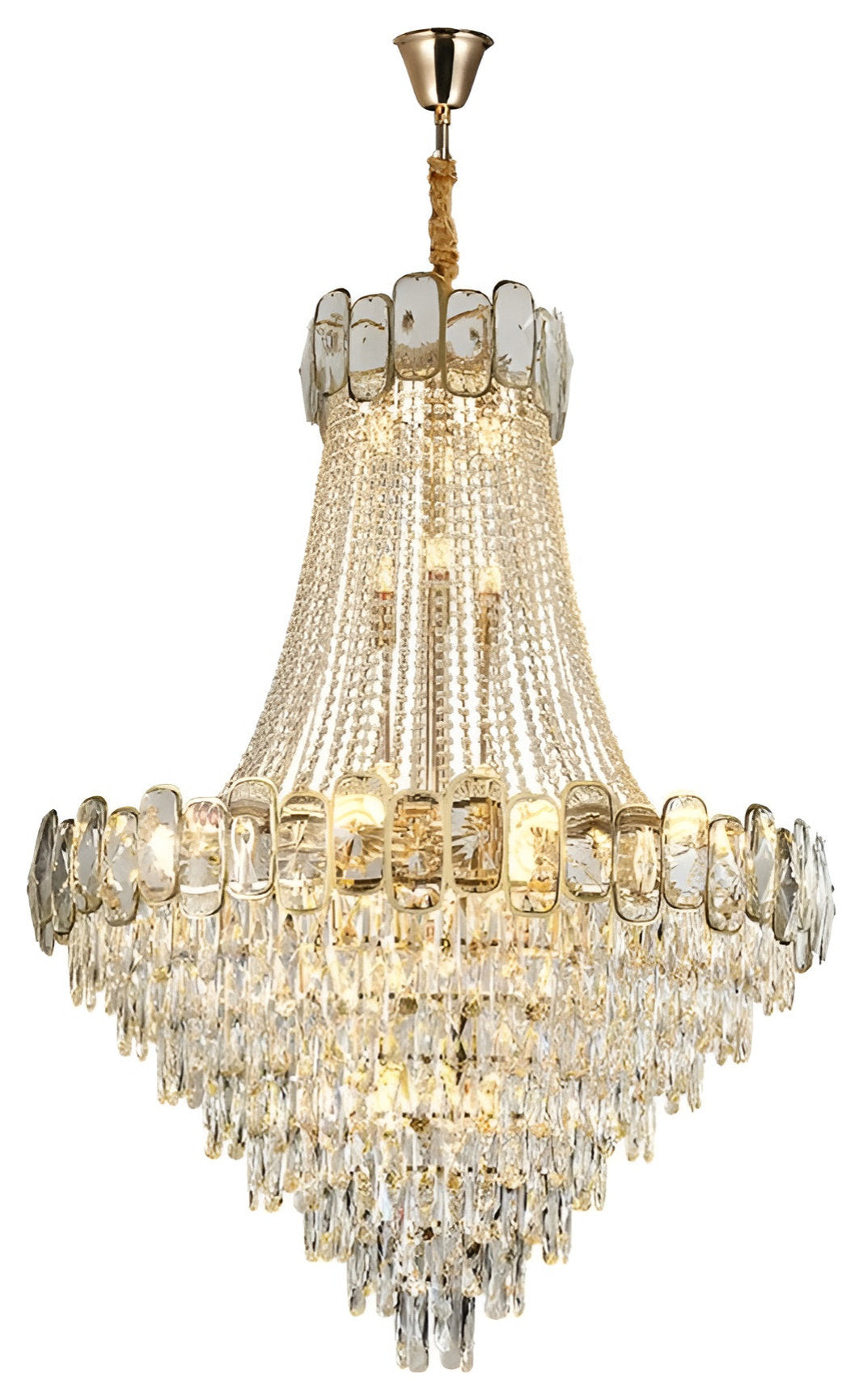 Roure | Large Classic Luxury Staircase Crystal Chandelier, 31.5"By Miron Demid LLC