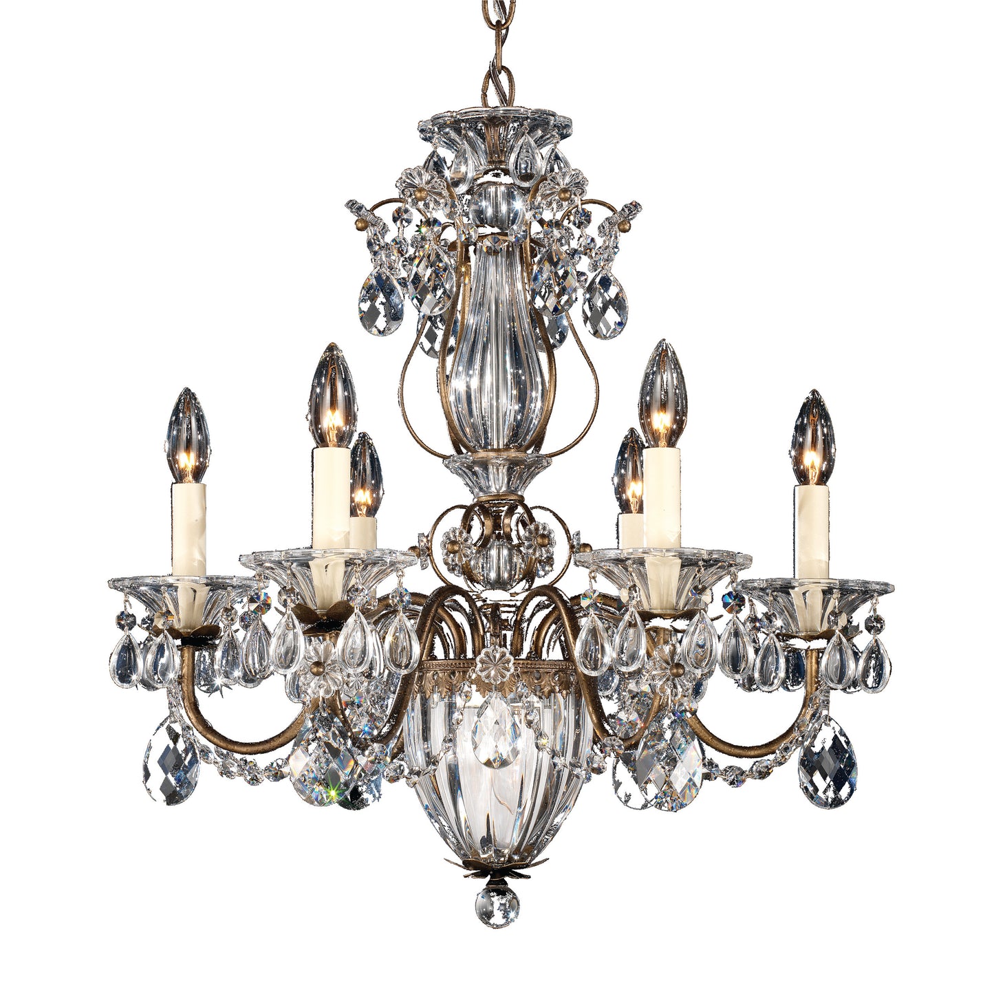 Schonbek 1246-23 7 Light Crystal Chandelier, Etruscan GoldBy Schonbek