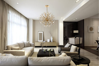 Elegant Lighting 2500D32SG Vera 32 inch crystal starburst round pendant in goldBy Elegant Furniture & Lighting