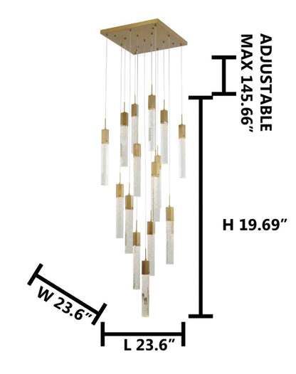 15-Light Gold Chandelier with Clear Hexagon Bubble CrystalsBy Design Living