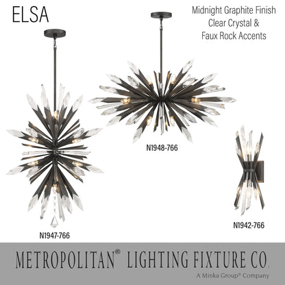 Metropolitan N1947 Elsa 12 Light 26"W Crystal Pendant - Painted GoldBy Minka Aire