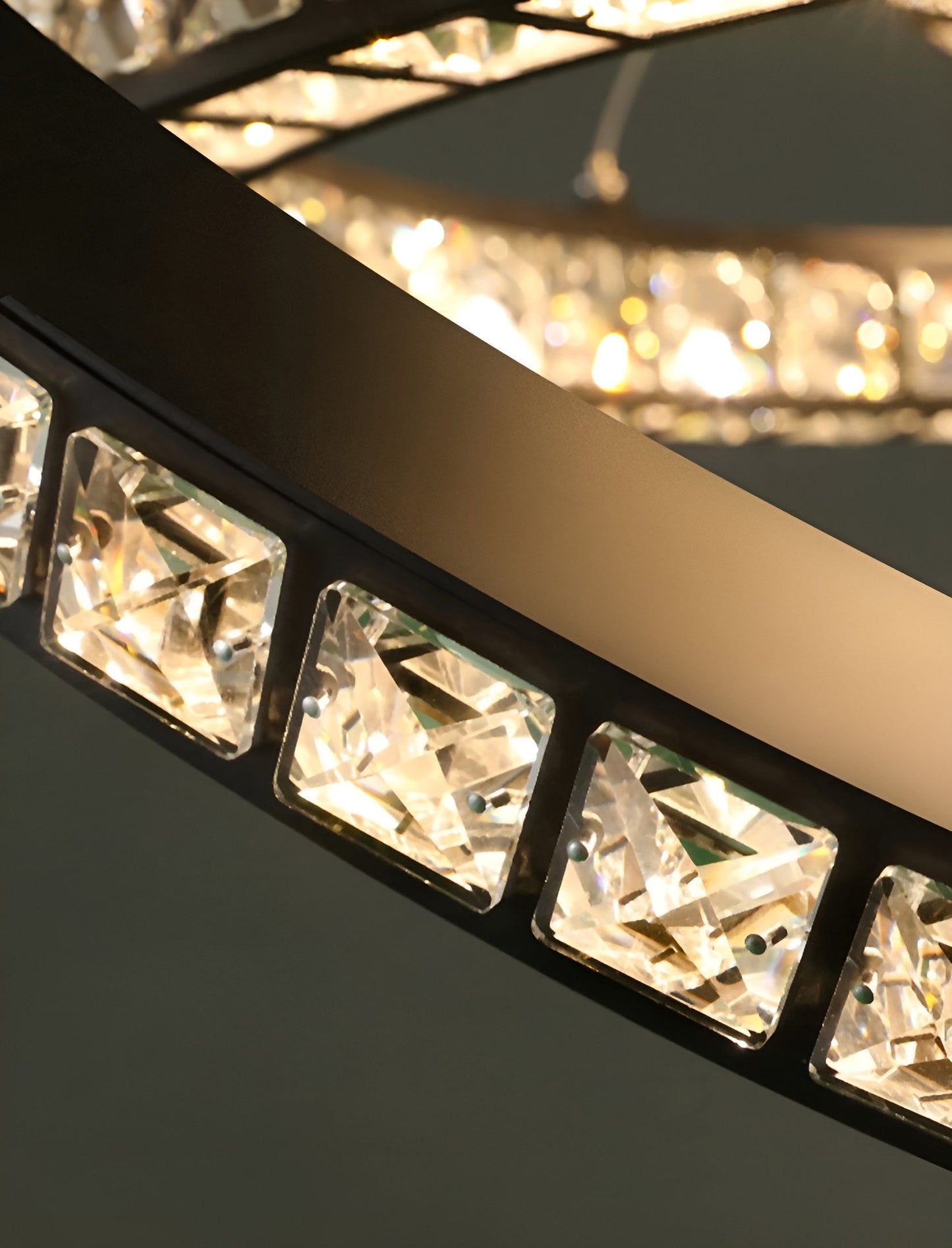 Antwerpen | Ring Gold Crystal Chandelier for Living Room, 17.7*23.6*31.5"By Miron Demid LLC