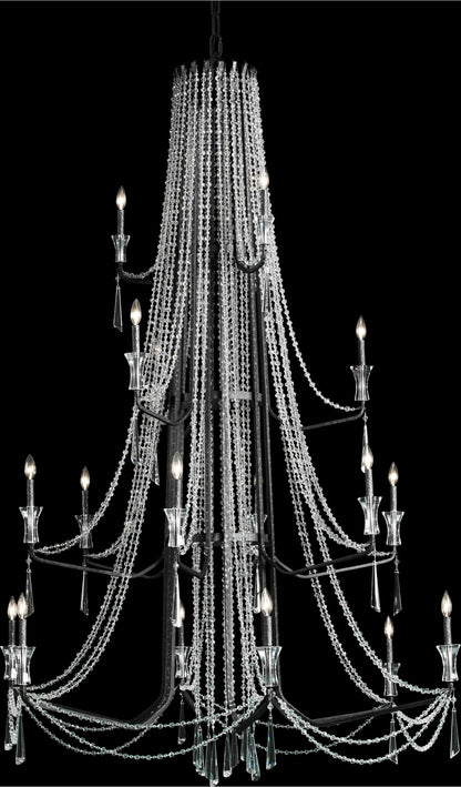 Barcelona Crystal Chandelier, Onyx, 18-LightsBy Varaluz