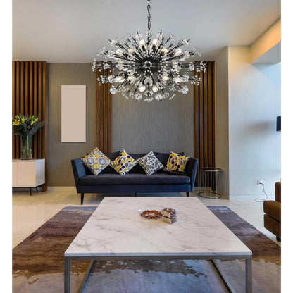 Vera 24 Light Pendant, BlackBy Elegant Furniture & Lighting
