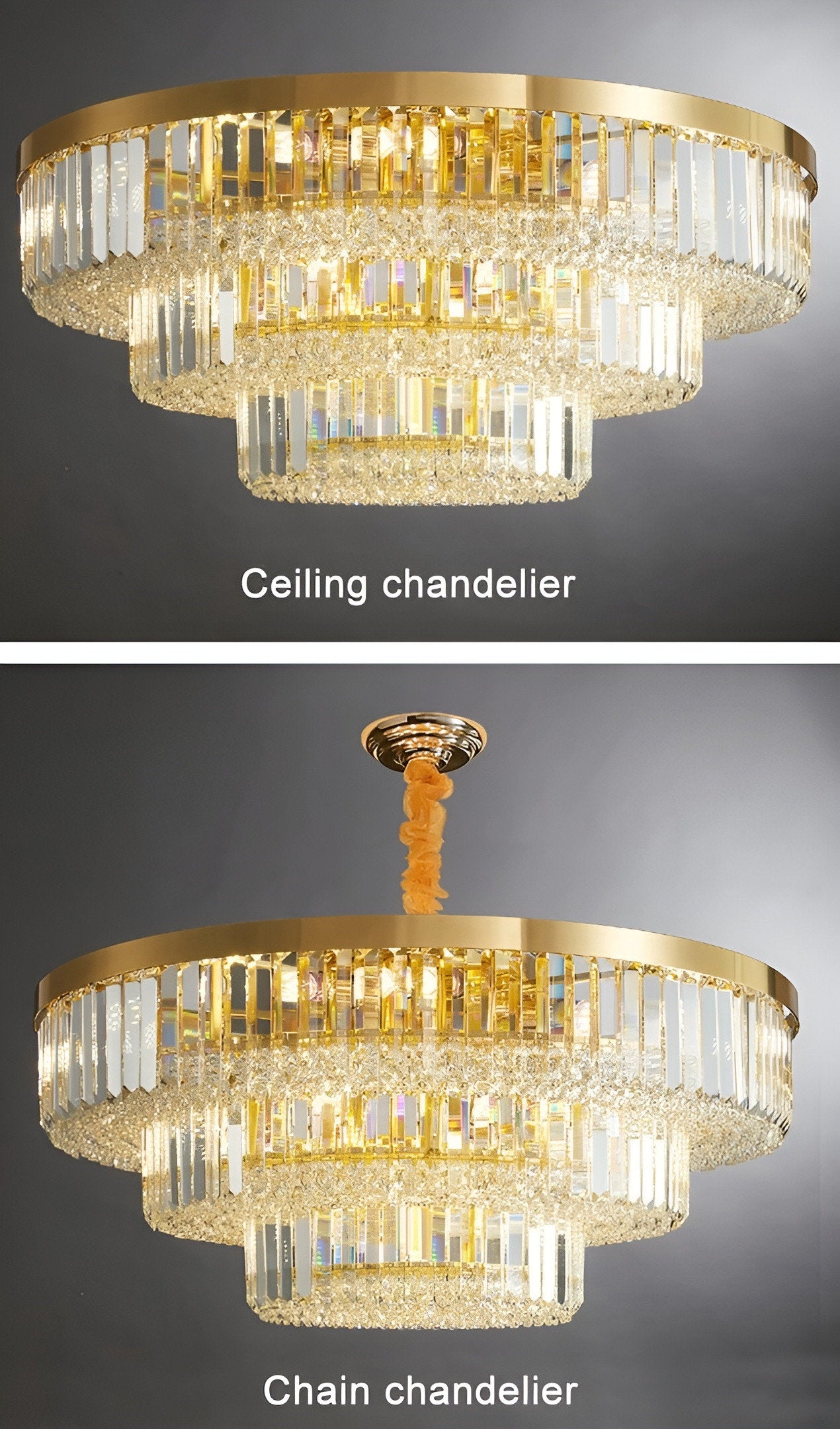 Affi | Contemporary crystal ceiling chandelier, 31.5"By Miron Demid LLC
