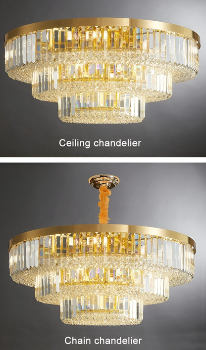 Affi | Contemporary crystal ceiling chandelier, 31.5"By Miron Demid LLC