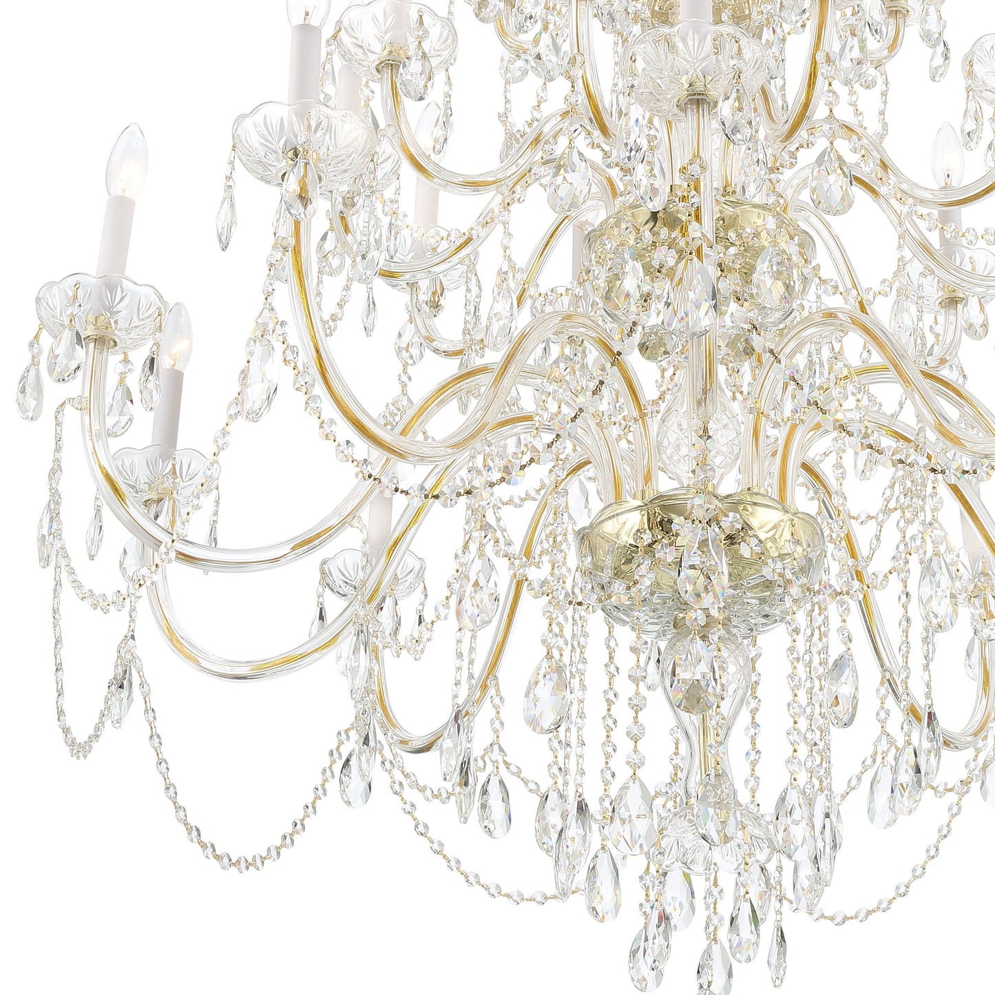 Traditional Crystal 25-Light Polished Brass ChandelierBy Crystorama Lighting