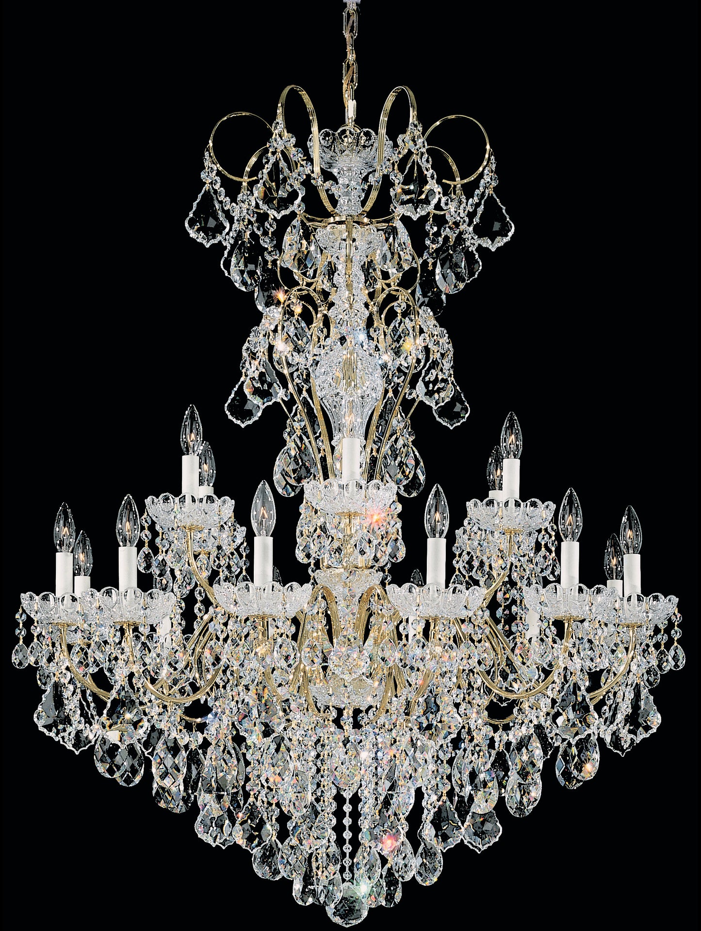 Schonbek 3660-22S 18 Light Crystal Chandelier, Heirloom GoldBy Schonbek