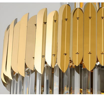 Trinite | Exclusive Long Gold Modern Crystal Chandelier, 23.6By Miron Demid LLC