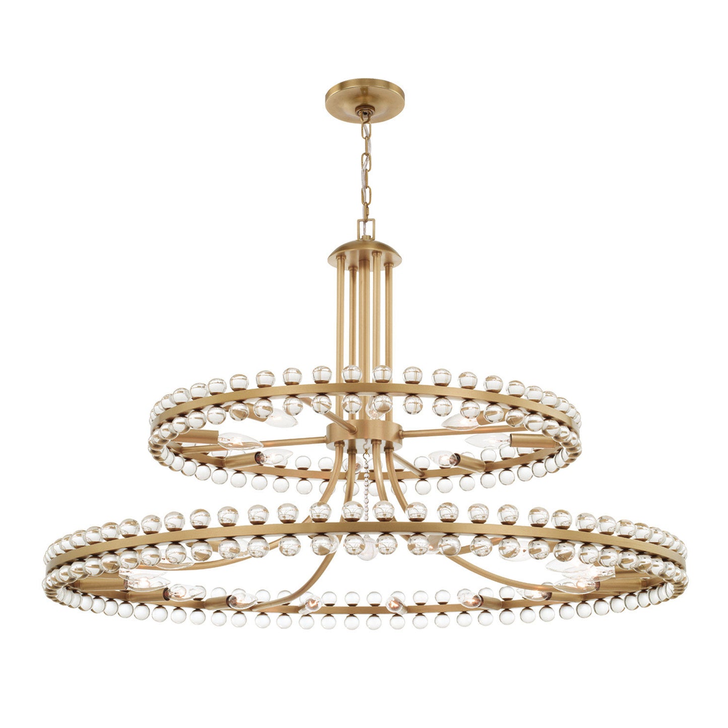 Clover 24 Light Aged Brass Two-tier ChandelierBy Crystorama Lighting