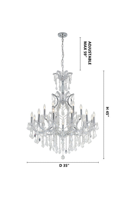 19-Light Chrome Crystal ChandelierBy Design Living
