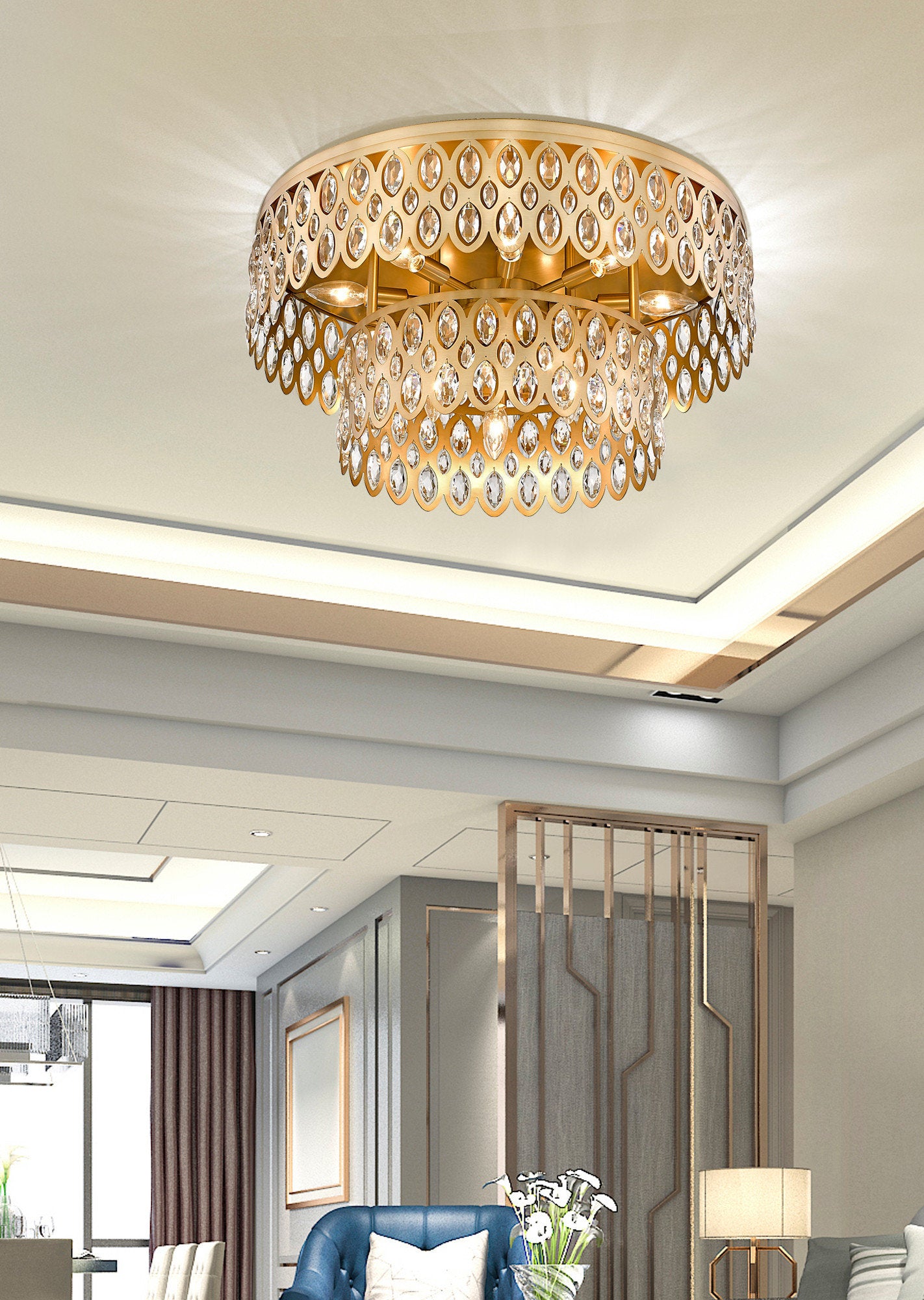 Z-Lite 822F24-HB 12 Light Flush Mount, Heirloom BrassBy Z-LIte