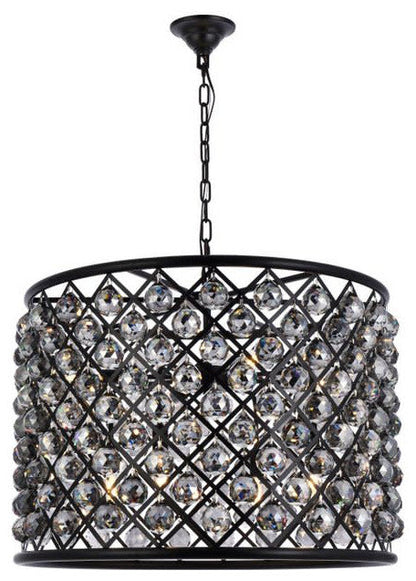 Elegant Lighting 1206D27-SS/RC Madison 8 Light 28"W Crystal Drum - PolishedBy Elegant Furniture & Lighting