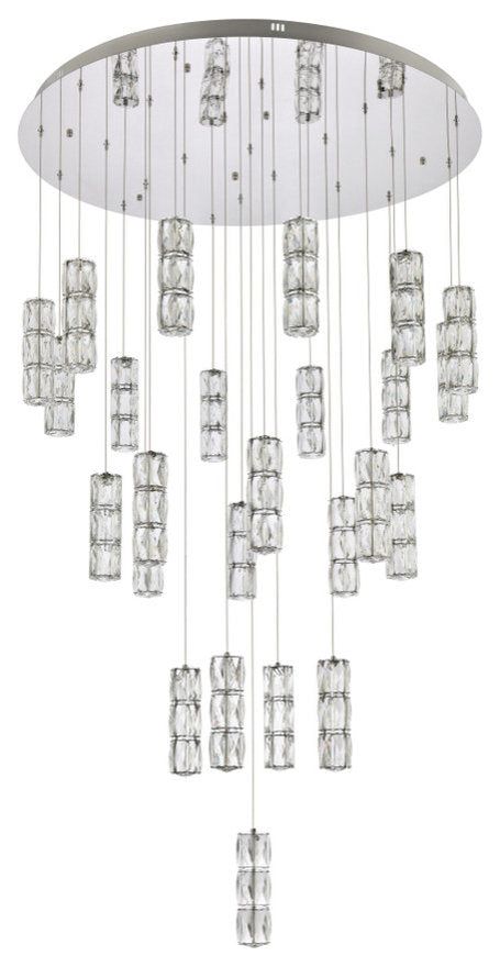 Elegant Lighting Polaris 42" Led Chandelier in ChromeBy Elegant Furniture & Lighting