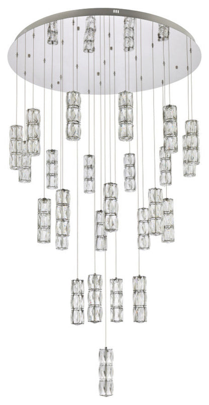 Elegant Lighting Polaris 42" Led Chandelier in ChromeBy Elegant Furniture & Lighting