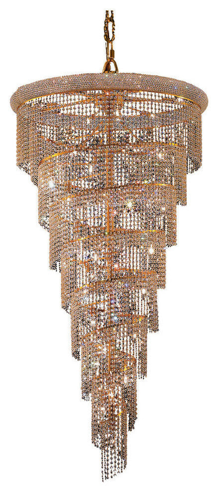 Elegant Lighting V1801SR36G/RC Spiral 26-Light Hanging FixtureBy Elegant Furniture & Lighting