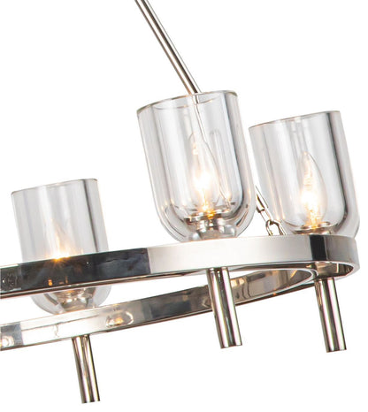 Lucian 32" Chandelier, 6 x 60W, E12, Polished Nickel/Clear CrystalBy Kuzco Lighting LLC