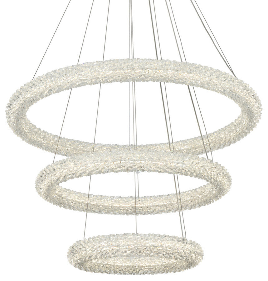 Elegant Lighting 3800G3L Bowen 32"W LED Crystal Ring Chandelier - - Satin GoldBy Elegant Furniture & Lighting