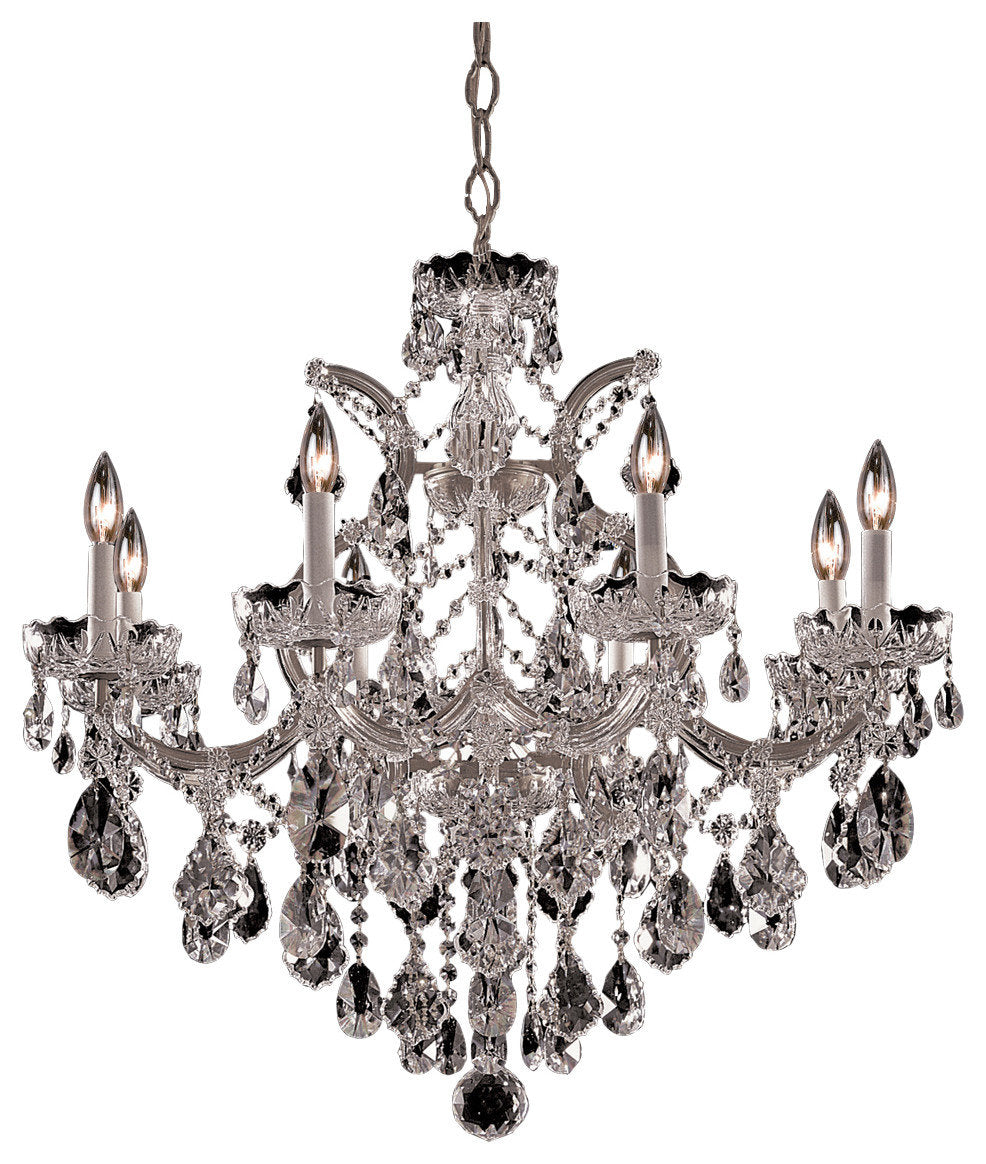 Crystorama  4409CHCLMWP  Nine Light Chandelier  Maria TheresaBy Crystorama Lighting