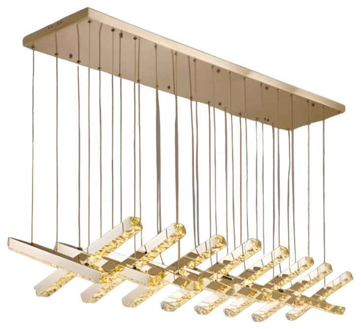 Stylish Crystal LED Chandelier, Gold, 15 Lights, Non-Dimmable, Cool LightBy Miron Demid LLC