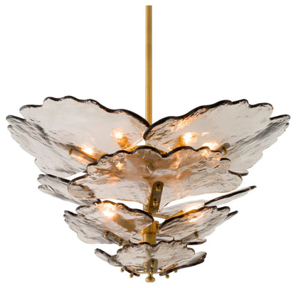 Glass Petals Chandelier, Eichholtz Florina, Smoke GlassBy OROA - Furniture