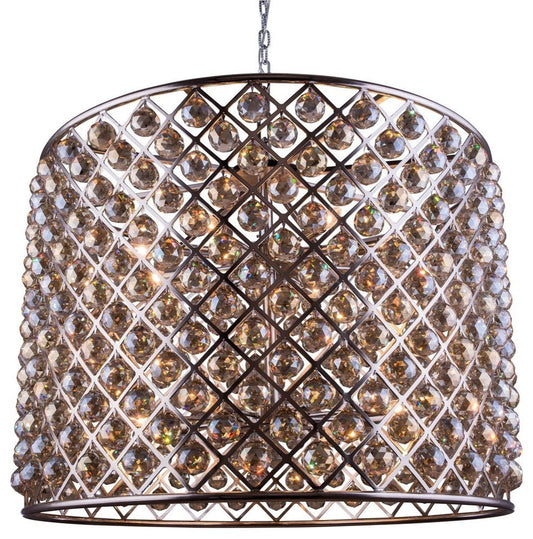 Elegant Madison 12-Light Polished Nickel Chandelier Golden TeakBy Elegant Furniture & Lighting