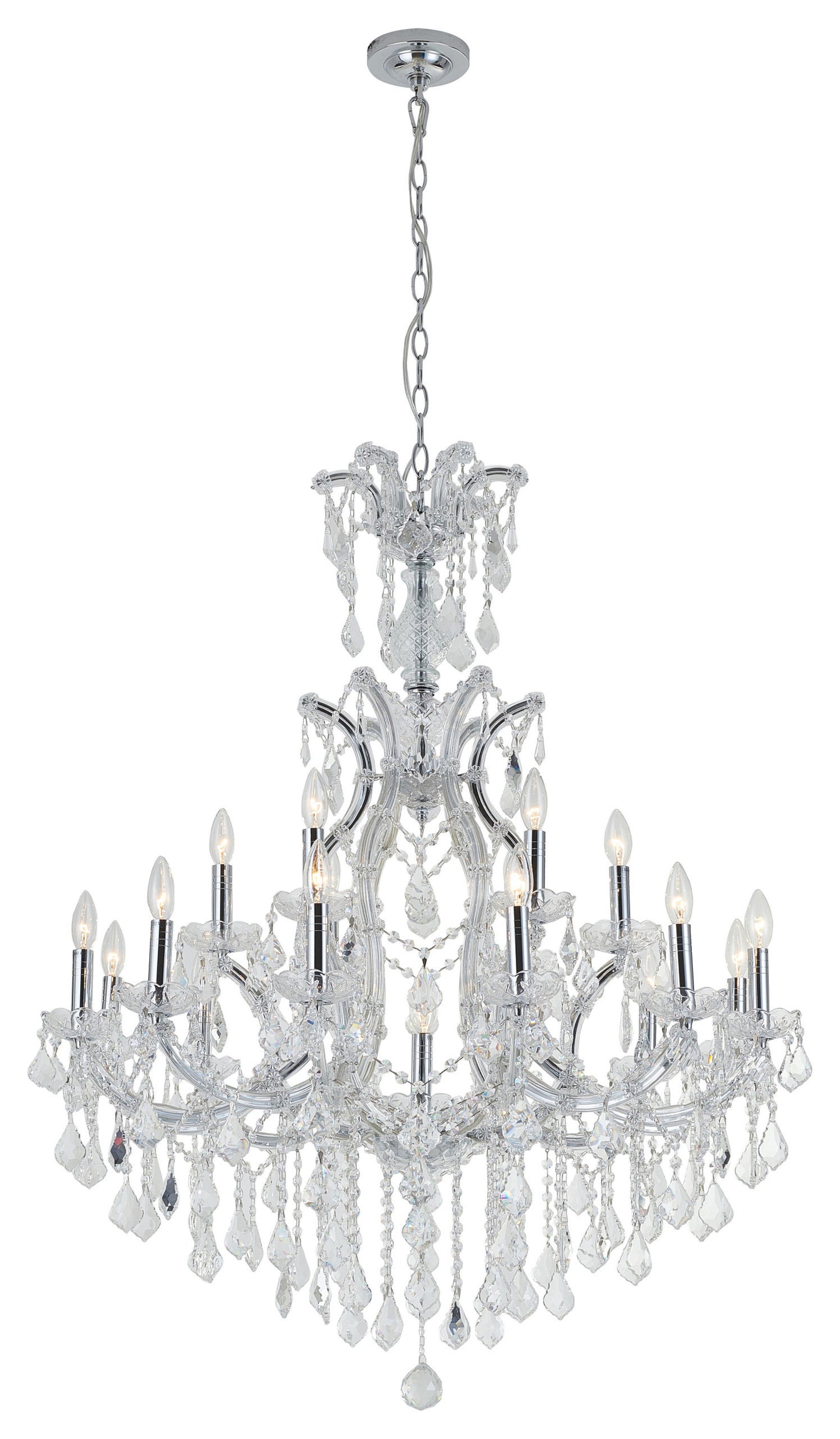 19-Light Chrome Crystal ChandelierBy Design Living