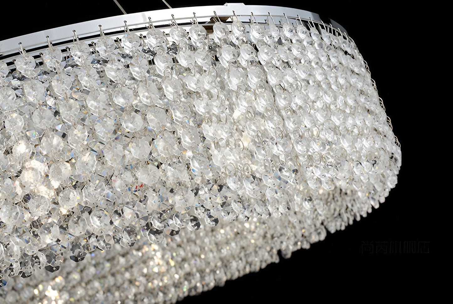 Algund | Round Gold/Chrome Simple LED Crystal Chandelier For Living Room, Dia39.4"By Miron Demid LLC