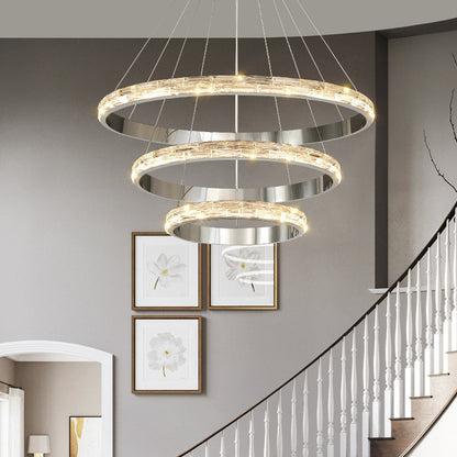 Stella | Postmodern Stainless Steel Pendant Light, Dia15.7+23.6+31.5", 3 RingsBy Miron Demid LLC