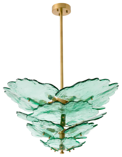 Glass Petals Chandelier, Eichholtz Florina, Green GlassBy OROA - Furniture