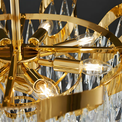 Albisola Superiore | Aristocratic Gold Crystal Ceiling Chandelier, 15 Lights - Dia31.5" / Dia80cmBy Miron Demid LLC