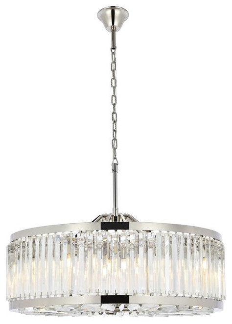 Elegant 1203D35PN/RC Chelsea 10-Light Polished Nickel Chandelier ClearBy Elegant Furniture & Lighting