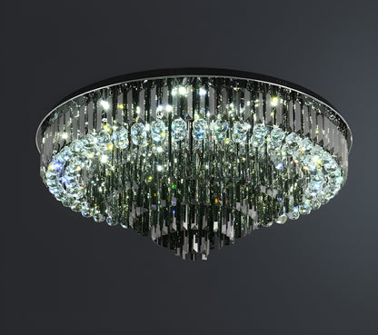 Africo | Round Modern Crystal Chandelier, 31.5"By Miron Demid LLC